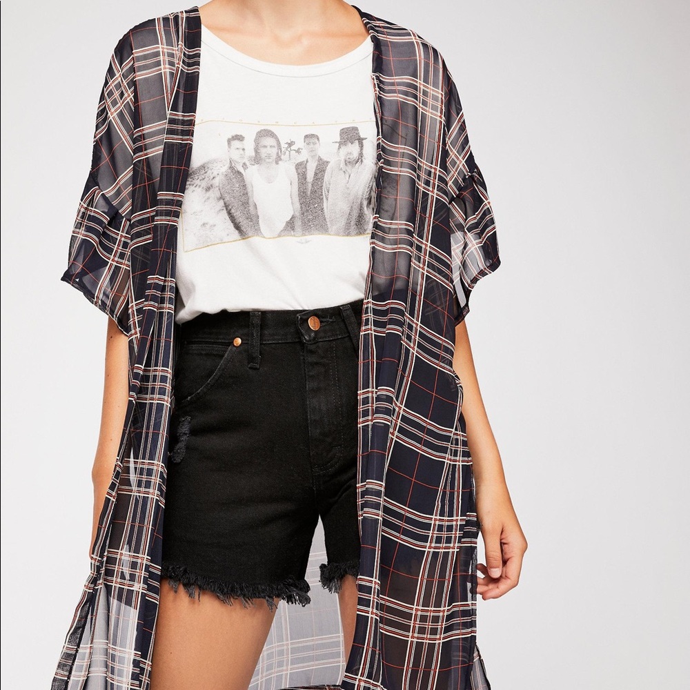Free People Plaid Kimono